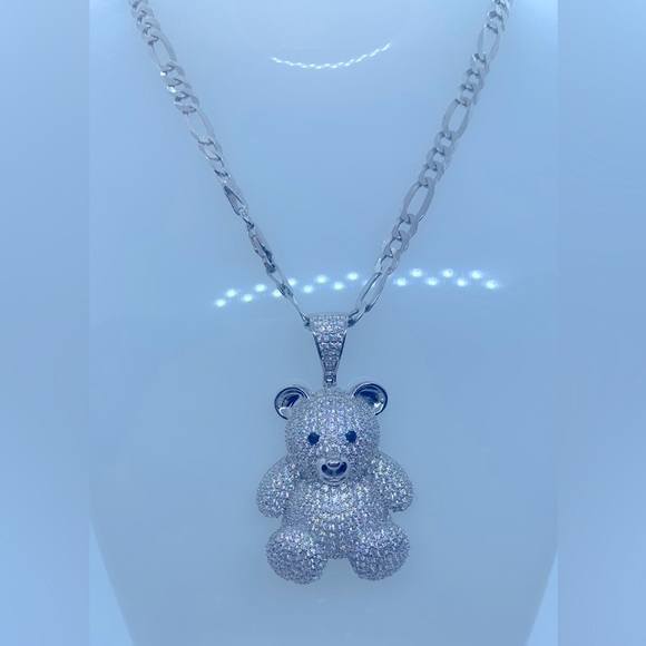 Silver 925 Chain Figaro with Bear